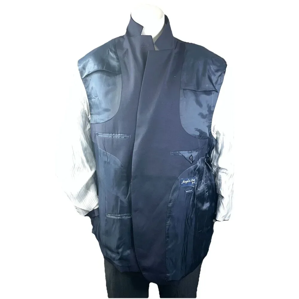 Joseph & Feiss Gold Classic Fit Wool Blazer Men 48S Navy Sport Coat Jacket